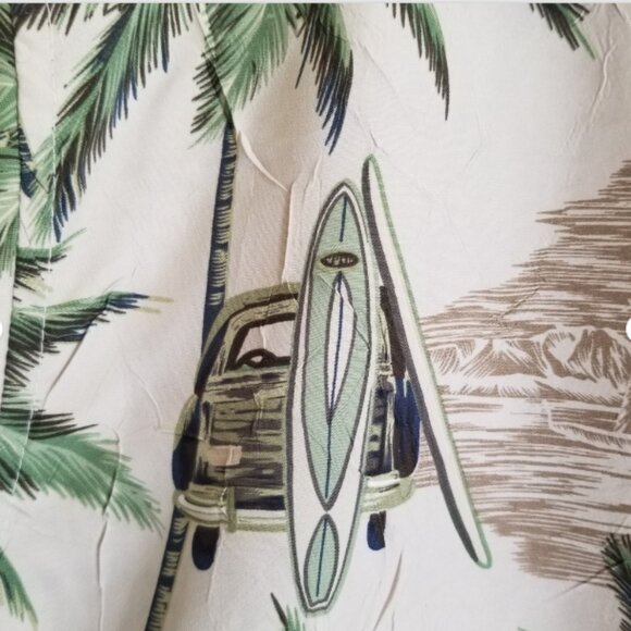 Tropical Shirt Men's LG Classic Fit Button Up Short Sleeve Vacation Point Zero - Picture 5 of 5